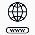בתמונה רואים את סמל האינטרנט - כדור הארץ ומתחתו WWW